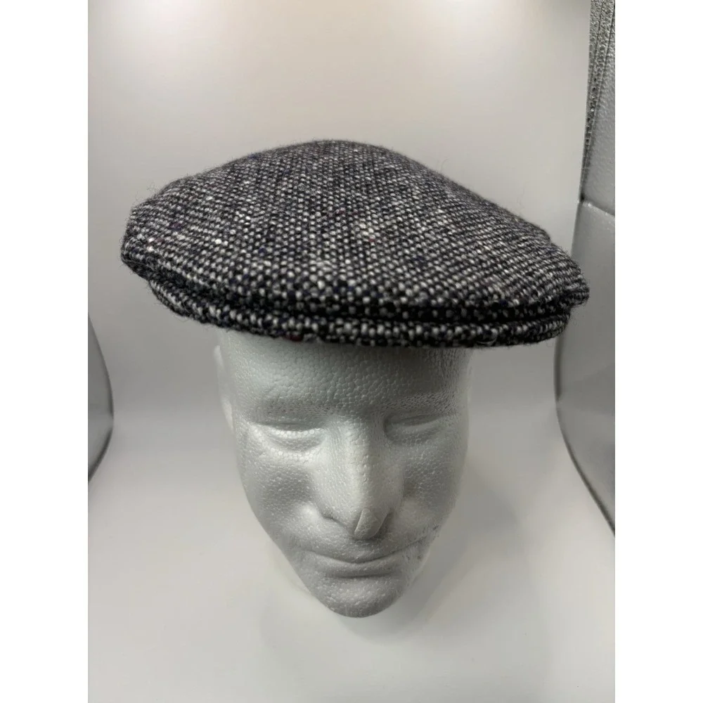 Vintage LL Bean Hanna Hats Donegal Wool Newsboy Cap XL Made Ireland Tweed